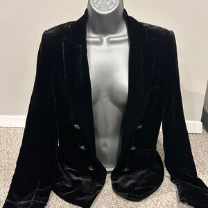 Veronica Beard Gaya Velvet Dickey Jacket in Black